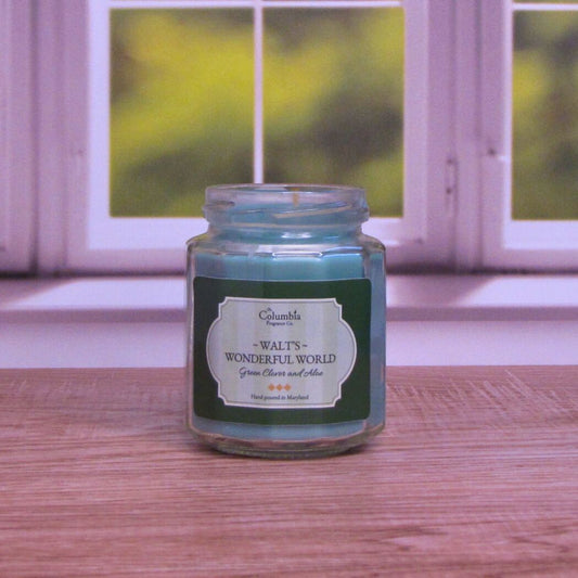 Walt’s Wonderful World Candle, 8oz Jar, Green Clover & Aloe Limited Edition Candle